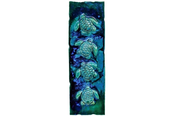Maui Made Four Turtle Ceramic Wall Art Or Tile Backsplash Mp12