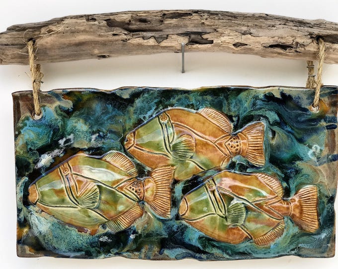 Ceramic Tile Wall Art, Fish Tile, Maui Hawaii Decor, Ceramic Fish Wall