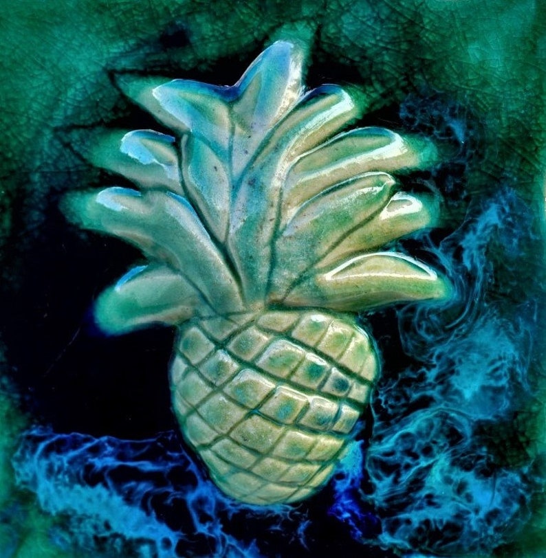 Pineapple Tile Tropical Decor Pineapple Bathroom Tropical Decor Kitchen Backsplash Decorative Tiles Home Decor Home Art Decor