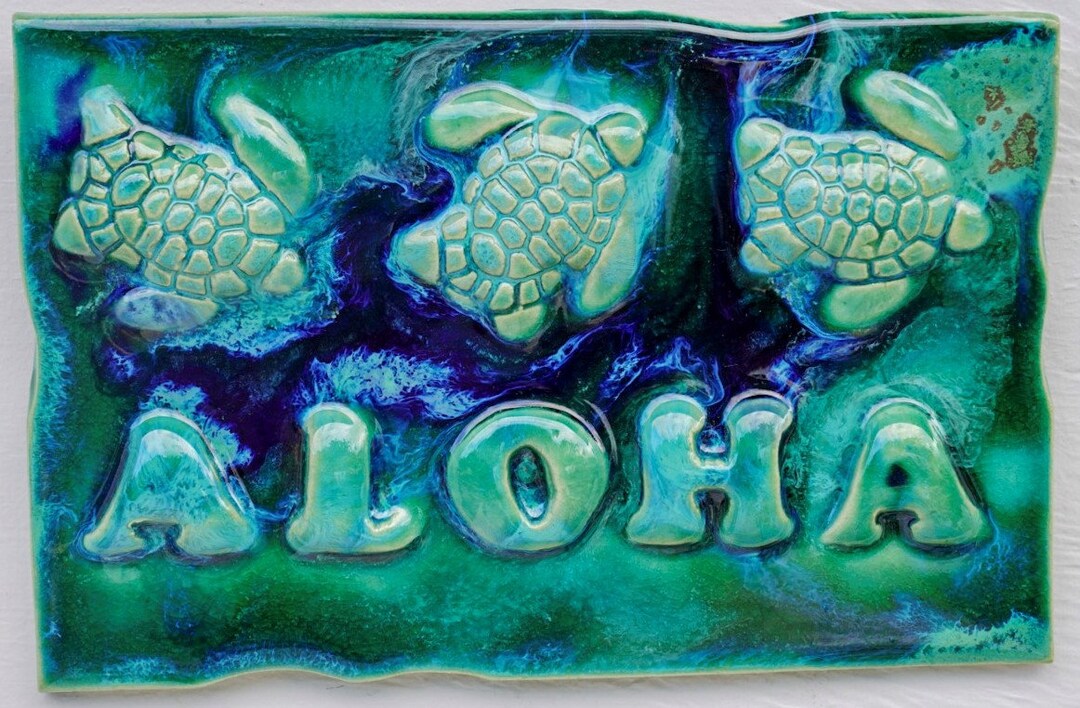 Sea Life Art Turtle Gift Ceramic Turtles Wall Art Etsy