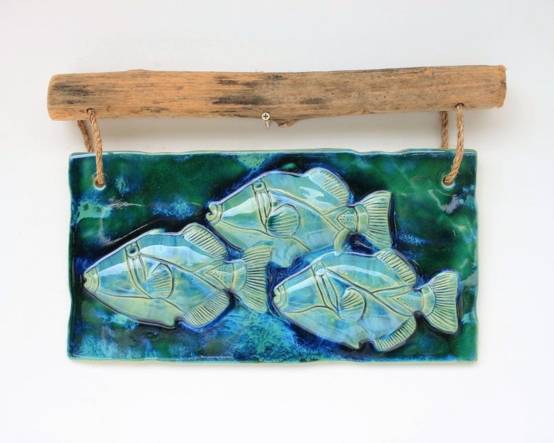Ceramic Tile Wall Art Fish Tile Maui Hawaii Decor Ceramic Etsy