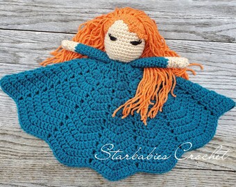 Brave Teal ~ Pretty Princess Lovey ~ Crochet Blanket Doll ~RTS ~ Ready to Ship