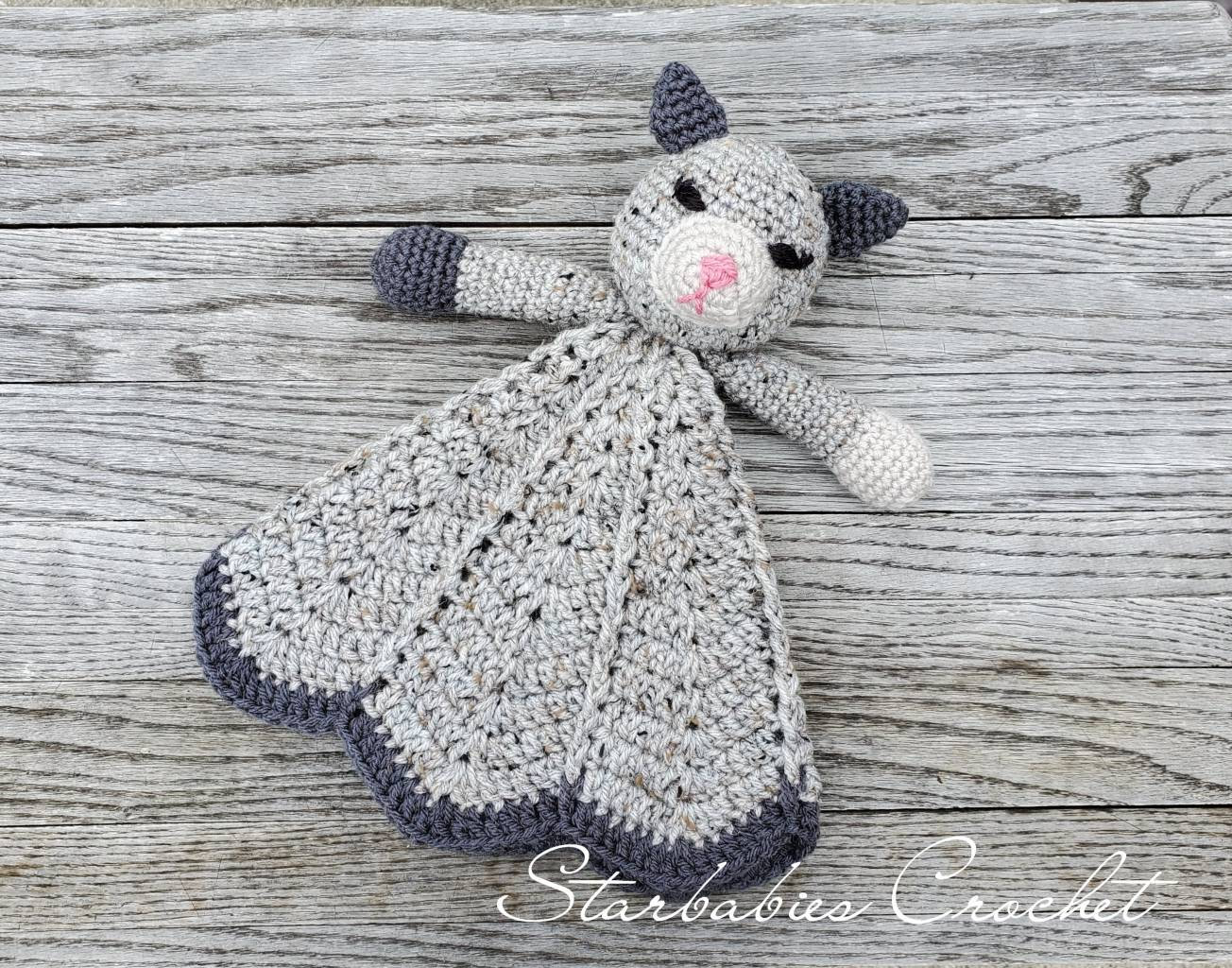 Kitty Cat Lovey Blanket Doll Grey Etsy