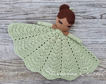 Green ~ Pretty Princess Lovey ~ Crochet Blanket Doll ~ Princess and the Frog ~