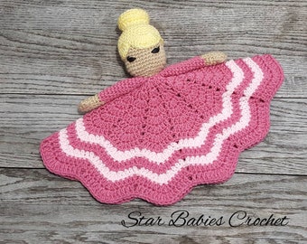 Pink ~ Pretty Princess Lovey ~ Crochet Blanket Doll