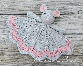 Mouse ~ Lovey Blanket Doll ~ Grey and Pink