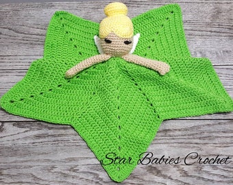 Green Fairy ~ Pretty Princess Lovey ~ Crochet Blanket Doll