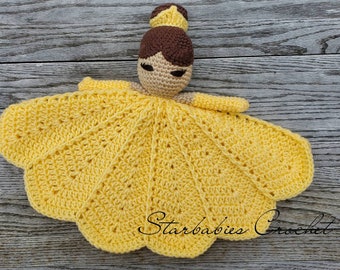 Yellow ~ Pretty Princess Lovey ~ Crochet Blanket Doll