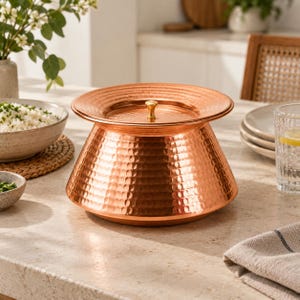 Copper Handi – Hand-Hammered Pure Copper Cooking Pot with Tin Lining