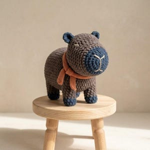 Amigurumi Capybara Crochet Pattern PDF, Plush Animal Tutorial (Digital Download)