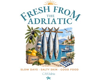 Fresh From The Adriatic – PNG print file in Dalmatian design
