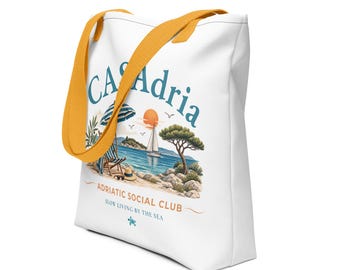 CASAdria Adriatic Social Club Tote Bag | Croatian Tote Bag | Mediterranean Lifestyle | Beach Bag