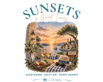 Sunsets & Good Times – PNG print file in Adriatic design