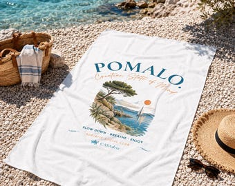 POMALO Beach Towel | Croatia Beach Towel | Adriatic Lifestyle Bath Towel | Mediterranean Summer | CASAdria