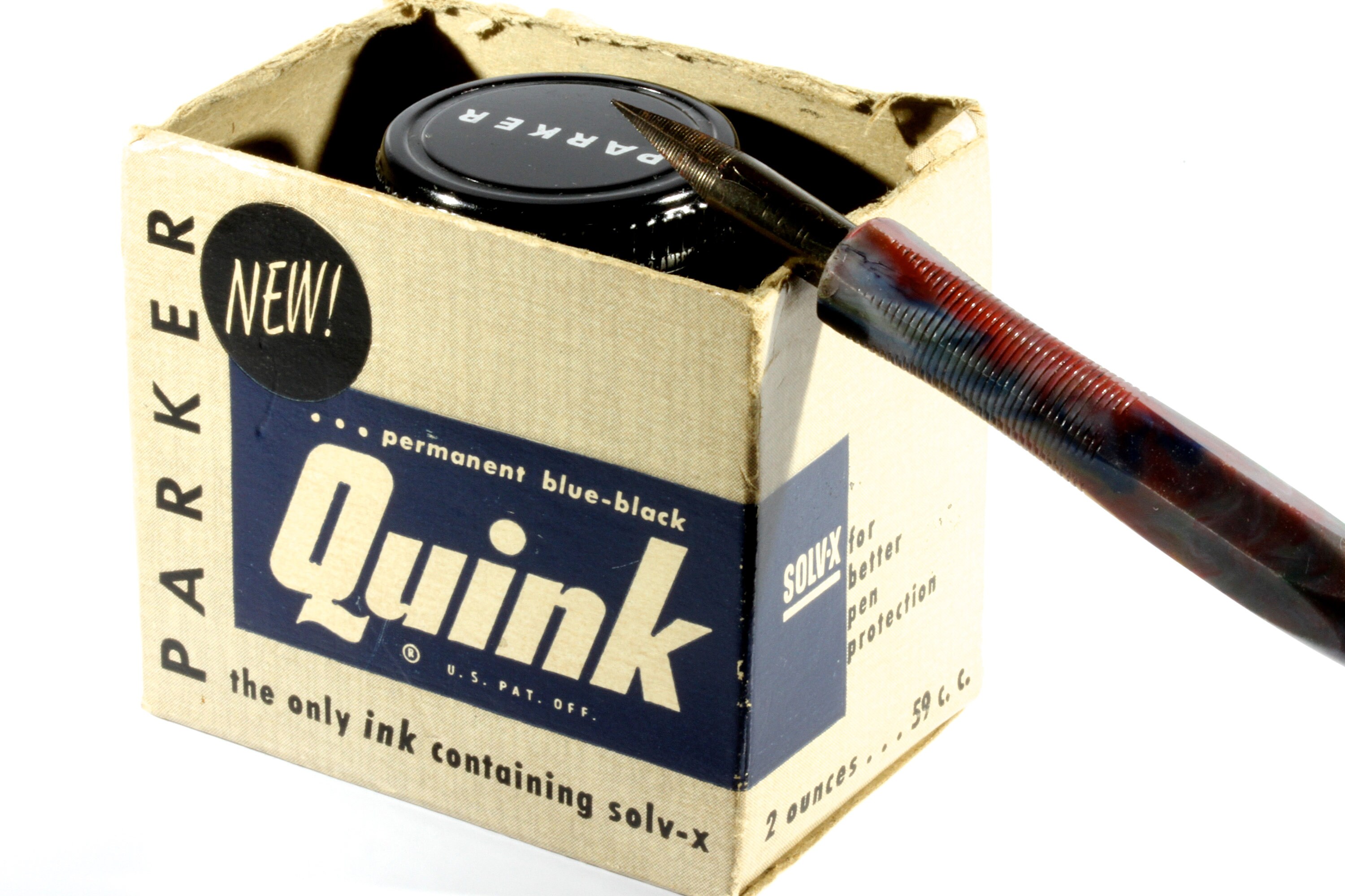 Parker Quink Permanent BlueBlack Vintage Ink Bottle Vintage Etsy