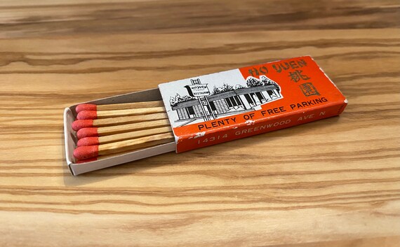 Ho Yuen Chinese Restaurant Wooden Red-tip Stick Matches Vintage