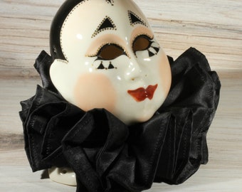 Small Vintage Clown Doll Head - Small Ceramic Doll Head - Mixed Media Steampunk Doll Collector Head - Signed Numbered Handmade  Clown Head