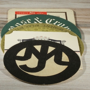 Collection Of Five Vintage Assorted Cardboard Pub Mats - Man Cave Home Bar Tavern Pub Watering Hole Sports Bar Coasters Beer Drink Mats
