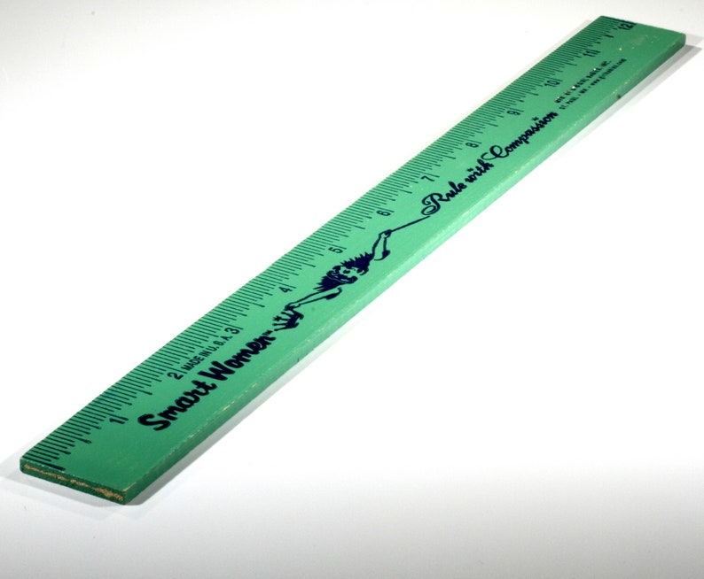Wooden School Ruler Smart Women Rule With Compassion Mint Green 12 inch Wooden Ruler Girl Babies The Golden Rule