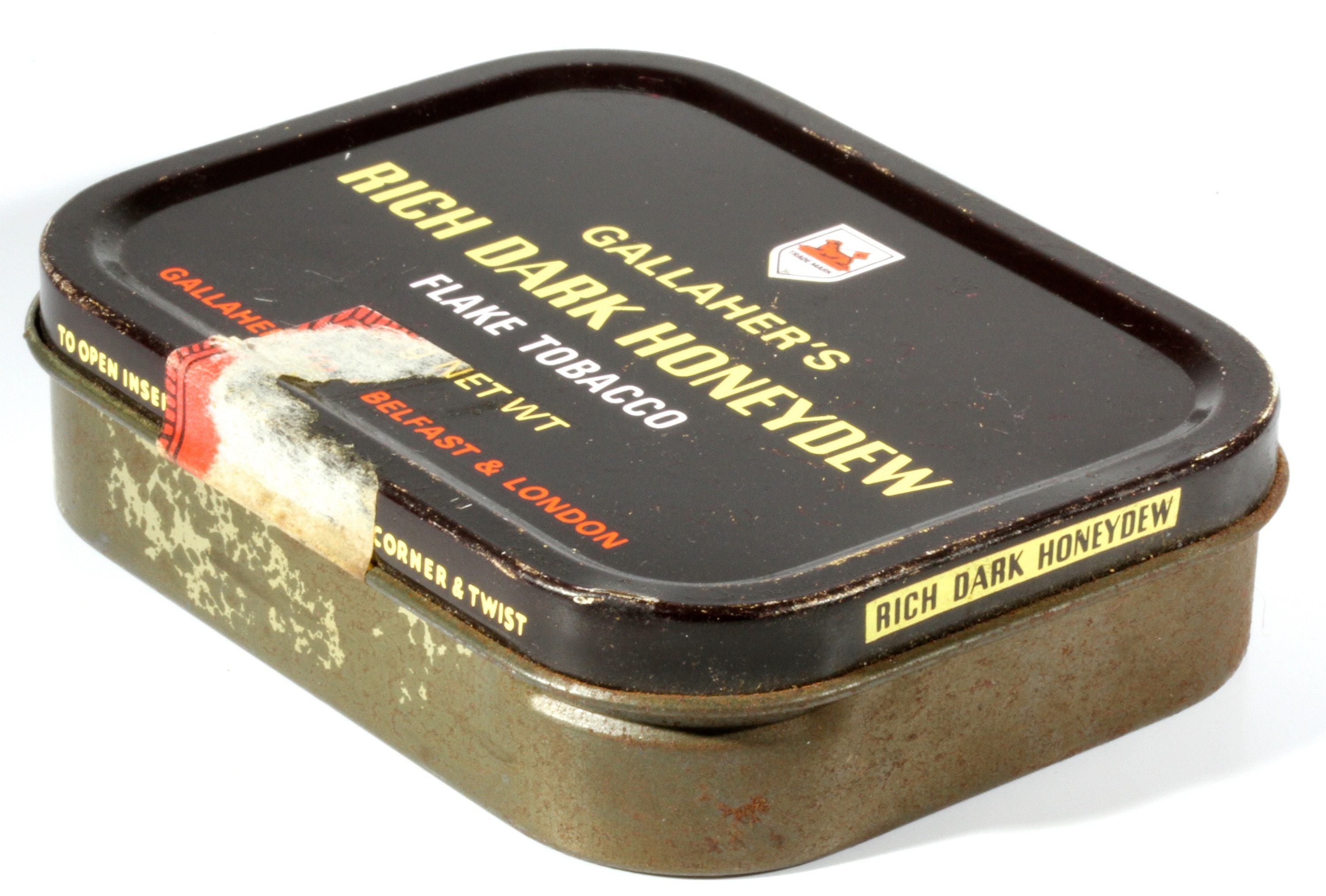 Gallaher's Rich Dark Honeydew Flake Tobacco Tin - Vintage Tobacco Tin -  Pocket Pipe Tobacco Tin - Belfast, London United Kingdom Tin Box