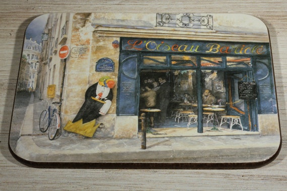 Alex Krajewski French Cafe Cork Backed French Artist Impressionist