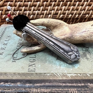 Unique Handmade Vintage Inspired Antique Serving Knife Handle Turned Into Needle/Pin Holder, Sewing Room Decor, Needle Holder, Pincushion