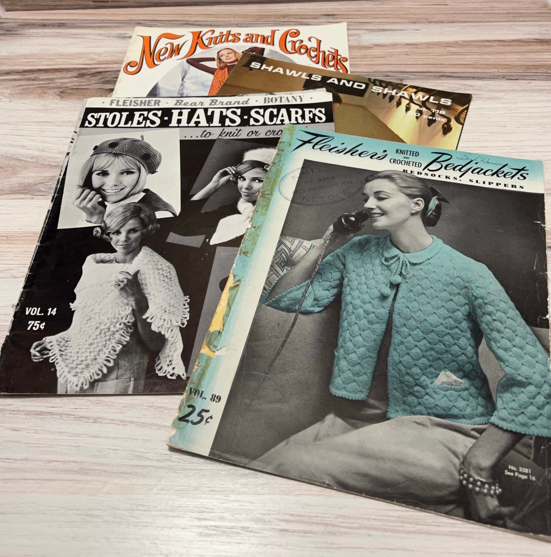Four Vintage Knitting Pattern Books Knitting Instructional Book How To Knit Guide Fiber Four Vintage Knitting Pattern Books Knitting Instructional Book How To Knit Guide Fiber