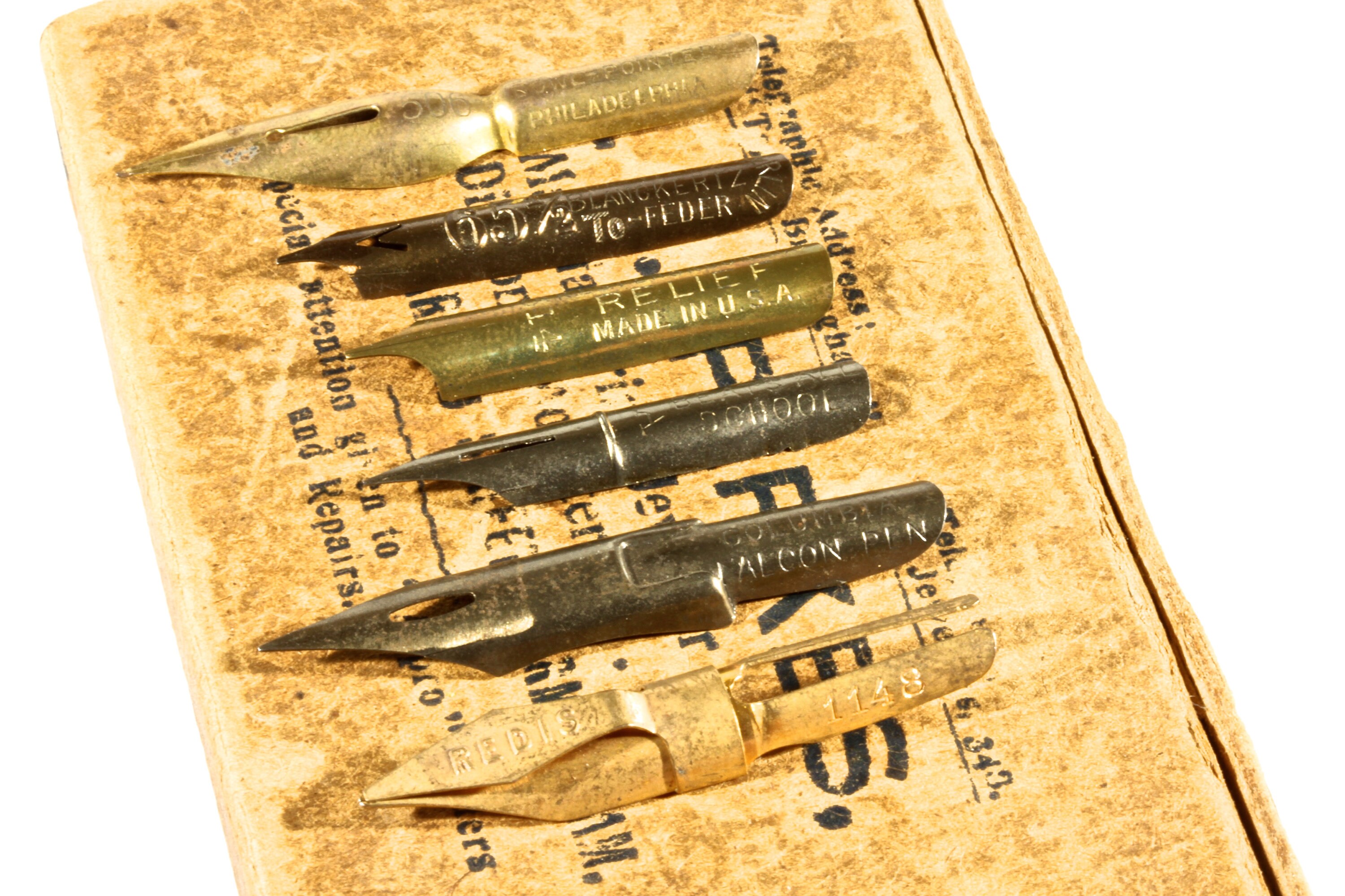 Assortment Of Silver Dipping PenCalligraphy Nibs 9 Count Vintage Stenographer/'s Tools Poster Art Nibs Ceramic Limoge Style Box