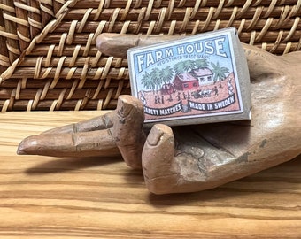 Vintage-Inspired Double-Sided Box Of Matches, The Farm House, The Globe, Green-Tip Wooden Matches, Tobacco Smokers Candle Light Matchbox