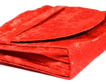 Vintage Red Satin Fox's Seattle Jeweler - Old Jewelry Pouch Case - Jewelry - Accessory - San Francisco St. Francis Hotel Jeweler Red Black