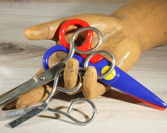 Instant Collection Of Children's School Scissors Blue Red Plastic Scissors Miniature Metal Scissors Kleencut Steel School Art Craft Scissors