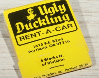 Portland Oregon Ugly Duckling Rent-A-Car Advertisement Book Of Matches Matchbook - Candle Tobacco Flame Light - Matchbook Advertisement