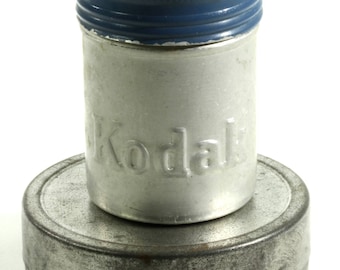 Eastman Kodak Company Little Metal Vintage Film Canister - Blue and Silver