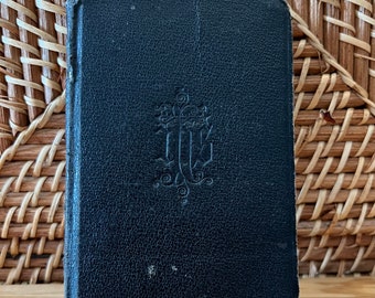 Antique Hardbound Foreign Religious Book - Black Bible - Word Of God - Salvation Worship Book - Small Old Pocket Bible - Christian Book