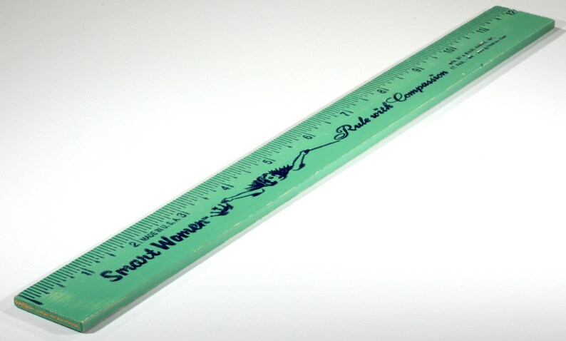 Wooden School Ruler Smart Women Rule With Compassion Mint Green 12 inch Wooden Ruler Girl Babies The Golden Rule