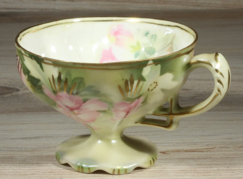Home Decor China Cabinet Made In Prussia Tea Party Lovely Feminine Floral Demitasse China Cup With Hand-Gilded Accents For Her