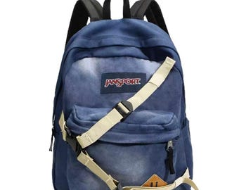 JanSport rugzak van gewassen blauw canvas, Peter Parker in dezelfde stijl, Andrew Garfield schooltas uit de film The Amazing Spider-Man