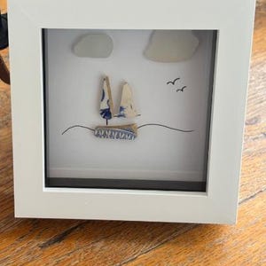 Arte artesanal de barcos de cristal y cerámica de fiordos marinos, decoración para el hogar
