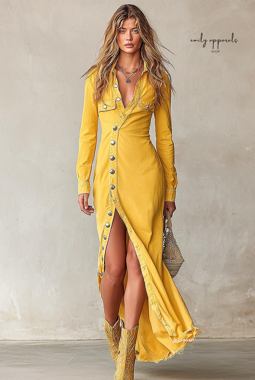 Yellow Denim Dress