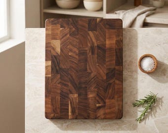 Tabla de cortar de madera de acacia, tabla de picar de madera estampada, bloque de carnicero, tabla para servir embutidos y quesos, regalo de cocina