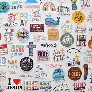 Religious Stickers, Bible Verse Stickers for Water Bottles, Christian Stickers, Laptop Stickers, Waterproof Sticker Pack, Bible Study Gift