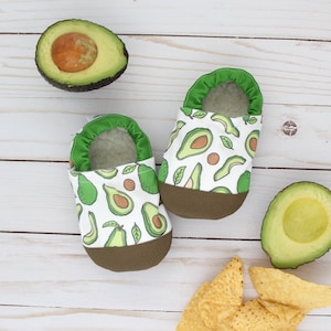 avocado baby shoes vegan baby shoes kids avocado slippers taco tuesday accessories rubber soft sole shoes avocado baby shower gift image 1