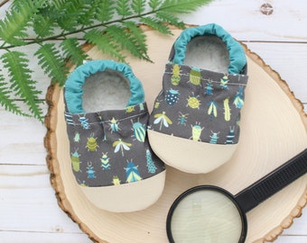 bug baby shoes - vegan baby shoes - kids bug slippers - beetle shoes - rubber soft sole shoes - bug baby shower gift - bug accessories