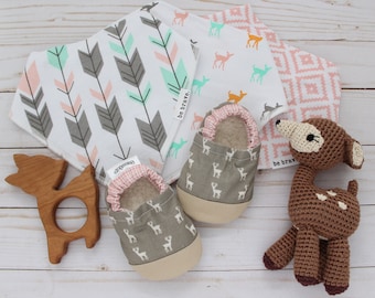 deer baby shower gift set - baby girl gift set - deer theme baby gift set - woodland gift box for baby girl