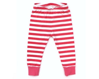 LAST PAIR 6-12 most // pink striped leggings baby pants striped joggers pink girls harem pants baby clothes toddler coming home outfit vegan