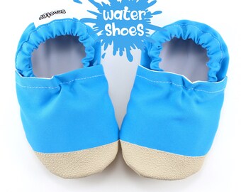 kids blue water shoes - baby and toddler swim shoes - pool shoes for kids - vegan soft sole shoes - kids summer accessories - beach shoes