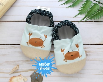 crab baby shoes - kids water shoes - baby swim shoes - toddler pool shoes - soft sole water shoes - vegan footwear - beach shoes