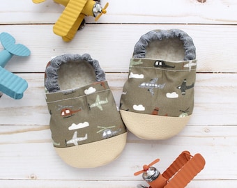 airplane baby shoes - vegan baby shoes - plane booties - kids airplane slippers - rubber soft sole shoes - airplane baby shower gift