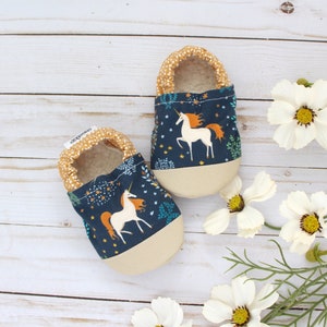 enchanted unicorn baby shoes unicorn baby shower gift for baby girl kids unicorn slippers vegan baby moccasins unicorn moccasins image 1