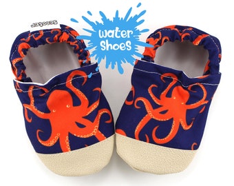 baby water shoes - kids octopus water shoes - toddler swim moccs - soft sole swim shoes - vegan water shoes - water summer shoes - baby gift